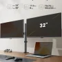 Dual Monitor Stand for 13 to 32 Inch Screens, Desk Mount with C-Clamp, Each Arm Holds 17.6 lbs, Double Monitor Mount Full Motion Adjustability for Height, Swivel, Tilt, and Rotation, Max 100x100mm - Image 3