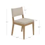 Nathan James Linus Modern Upholstered Dining Chair, Solid Rubberwood Legs in a Wire-Brushed Light Brown Finish - Image 4