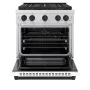 ZLINE - 30 in. Wide 4 Burner Autograph 4.2 cu. ft. Freestanding Paramount Dual Fuel DuoPro Range with Matte Black Accents - White Matte - Image 2