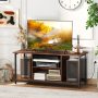 TV Stand Entertainment Center with Open Storage Shelves and Power Outlets to 50 Inches - Image 1