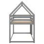 Euroco Twin over Twin House Bed, Low Bunk Bed for Kid Teens Room, Gray - Image 6