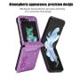 K-Lion for Samsung Galaxy Z Flip 5 Glitter Wallet Case,Bling Glossy Back Card Holder Slim Case Stand Function Shockproof 360 Degree Full Protection Case Cover for Galaxy Z Flip 5, Purple - Image 2