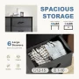 JHK 6 Fabric Drawers Nightstand For Bedroom Bedside Sofa Table With Storage Closet Chest Clothes Display Cabinet Furniture - Image 6