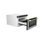 ZLINE - Autograph 24 in. 1.2 cu. ft. Built-in Microwave Drawer and Polished Gold Helix Handle - Stainless Steel - Image 3
