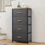 Dextrus 4-Drawer Fabric Dresser for Adults & Teens, Easy Pull Storage Unit for Bedroom, Dark Gray - Image 4