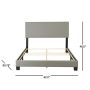 Florence Upholstered Faux Leather Platform Bed, Queen, Gray - Image 3