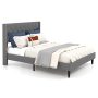 Full/Queen Size Upholstered Platform Bed with Button Tufted Headboard - Image 3
