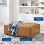 Modway Restore Modern Upholstered Faux Leather Ottoman in Tan - Image 4