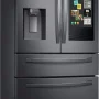 Samsung - 36 in. Wide Family Hub 27.7 Cu. Ft. 4-Door French Door Fingerprint Resistant Refrigerator - Black Stainless Steel - Image 2