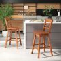 Swivel 24-Inch Counter Height Stool Set of 2 with Inclined Backrest - Image 3