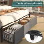 Full Size LED Light Bed Frame with Storage Headboard and USB Ports,Bed Platform with Drawers, RGB Lights - Image 6