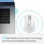 memzuoix 2.4G Wireless Mouse, 1400 DPI Computer Mice with USB Receiver, Portable Wireless USB Mouse Battery Powered Cordless Mice for Laptop, PC, Desktop, 5 Buttons (White) - Image 2