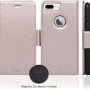 Navor Detachable Magnetic Wallet Case and Universal Car Mount Compatible for iPhone 7 Plus [RFID Protection] [Vajio Series]-Rose Gold - Image 2