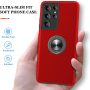 JAME for Samsung Galaxy S21 Ultra Case, Slim Soft Bumper Protective Cover for Samsung S21 Ultra Case, with Invisible Ring Holder Kickstand Cover for Galaxy S21 Ultra, Red - Image 6