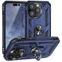 TJS Phone Case for Apple iPhone 14 Pro Max, Impact Resistant Metal Ring Magnetic Support Kickstand Drop Protector Cover for iPhone 14 Pro Max (Blue) - Image 6