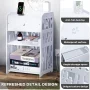 ZPL Modern White Nightstand with Drawer, 11.8”L x 11.8”W x 20”H, Multipurpose Storage - Image 6