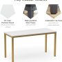 Teraves Computer Desk/Dining Table Office Desk Sturdy Writing Workstation for Home Office (55.11“, Black Oak) - Image 3