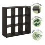 Furinno CUBICLE Open Back Decorative Cube Storage Organizer in 9-Cube Dark Oak - Image 6