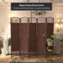 5.5 ft. Dark Red 5-Panel Room Divider - Natural - Image 5