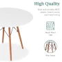 Best Choice Products 5-Piece Compact Mid-Century Modern Dining Set w/ 4 Chairs, Wooden Legs - White/Walnut - Image 5