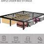 Wulanos Queen Size Bed Frame 18 inch Tall, 3500lbs Heavy Duty Metal Platform with Steel Slats Support, No Box Spring Needed, 18-inch Bedframe with Ample Storage, Sturdy and Noise-Free, Black - Image 4