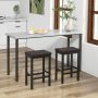 Brown 24 Inch Bar Stools with Padded Seat Footrest and Rubber Wood Frame - Image 2