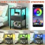 Homieasy Nightstand Set of 2 with Charging Station, End Table Bedside Table with LED Lights, Modern Nightstands with Drawers and Storage Shelf, Wood Night Stands for Bedroom, Living Room, Black - Image 3