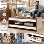 Costway Coffee Table Wood 2-Tier Rectangular Coffee Table W/Storage Shelf Living Room - Image 6