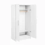 Elite 32 in. W x 65 in. H x 24.5 in. D 2-Shelf Engineered Wood Freestanding Cabinet Wardrobe Cabinet in White - Image 3