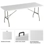 6 ft. Folding Utility Table with Plastic Tabletop - Image 3