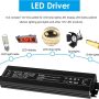 LED Driver,LED Power Supply with IP67 Waterproof Rating,LED Transformer,Low Voltage Transformers,120VAC to 12V DC Converter Constant Voltage LED Switching Power Supply 150W with 3-Prong Plug 4.5feet - 12V 150W(75X2W) - Image 5