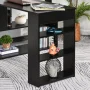 43.25 in. L-Shaped Black Writing Computer Desk with Storage Shelves - Image 2