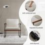 16.7 in. White Round Slate Stone Coffee Table and Single Upholstered Armchair with 3 Pieces - Image 4