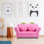 Costway Kids Sofa Strawberry Armrest Chair Lounge Couch w/2 Pillow Children Toddler Pink - Image 5