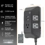 GE Adapt 5-Outlet Surge Protector Power Strip, USB Hub, 3ft Braided Cord, Black - Image 4