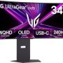 LG - UltraGear 34" OLED Curved WQHD 240Hz 0.03ms AMD FreeSync Premium Pro Gaming Monitor with HDR (DisplayPort, HDMI, USB-C) - Black - Image 1