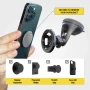 Scosche - MagSafe / Popsocket Compatible Window / Dash Mount for Mobile Phones - Black - Image 2