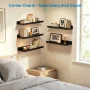 Sindcom 16inch Floating Shelves for Wall, Wall Shelves for Decor Storage, Wall Mounted Wood Shelves for Bedroom, Living Room, Bathroom, Kitchen, Picture Ledge Shelves, 5 Pack, Black - Image 5