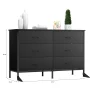 Richya 47.3'' Chest of Drawers, Dressers for Bedroom 6 Drawer, Steel Frame, Black Dresser - Image 6