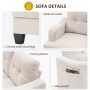 RoyalCraft Modular Sectional Sofa, Memory Foam, Button Tufted Designed, 2 Seats Sofa Couch for Living Room, Beige Velvet - Image 3