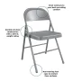 Mainstays All-Steel Metal Folding Chair, Gray - Image 2