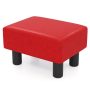 Small PU Leather Rectangular Seat Ottoman Footstool - Red - Image 3