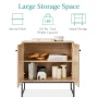 Best Choice Products 2-Door Rattan Storage Cabinet, Accent Furniture, Cupboard w/ Non-Scratch Foot Pads - Natural - Image 4