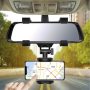 360° Car Rearview Mirror Phone Holder Universal Rotatable Car Phone Holder Lot - Image 6