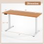 55 x 24 Inches Sit Stand Home Office Desk with 3 Memory Height Settings - Natural - Image 3