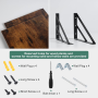 2 Pc Deep Floating Shelves ; 12 Inch Deep Wall Mounted Hanging Shelves for Livin - Image 4
