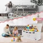Extra Large Toy Storage Organizer For Living Room with Lids - Glow-in-Dark 40"x14"x16" Collapsible 600D Oxford Toy Chest for Kids, Boys, Girls - Durable Toy Bin for Living Room, Playroom, Nursery - Image 6