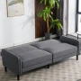 Mainstays Barlow Futon, Linen Fabric, Gray, 76.3" - Image 2