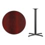 36 in. Round Black and Mahogany Laminate Table Top with 30 in. x 30 in. Bar Height Table Base - Image 4