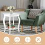 Set of 2 Side Table End Table Night Stand with Shelf - White - Image 3
